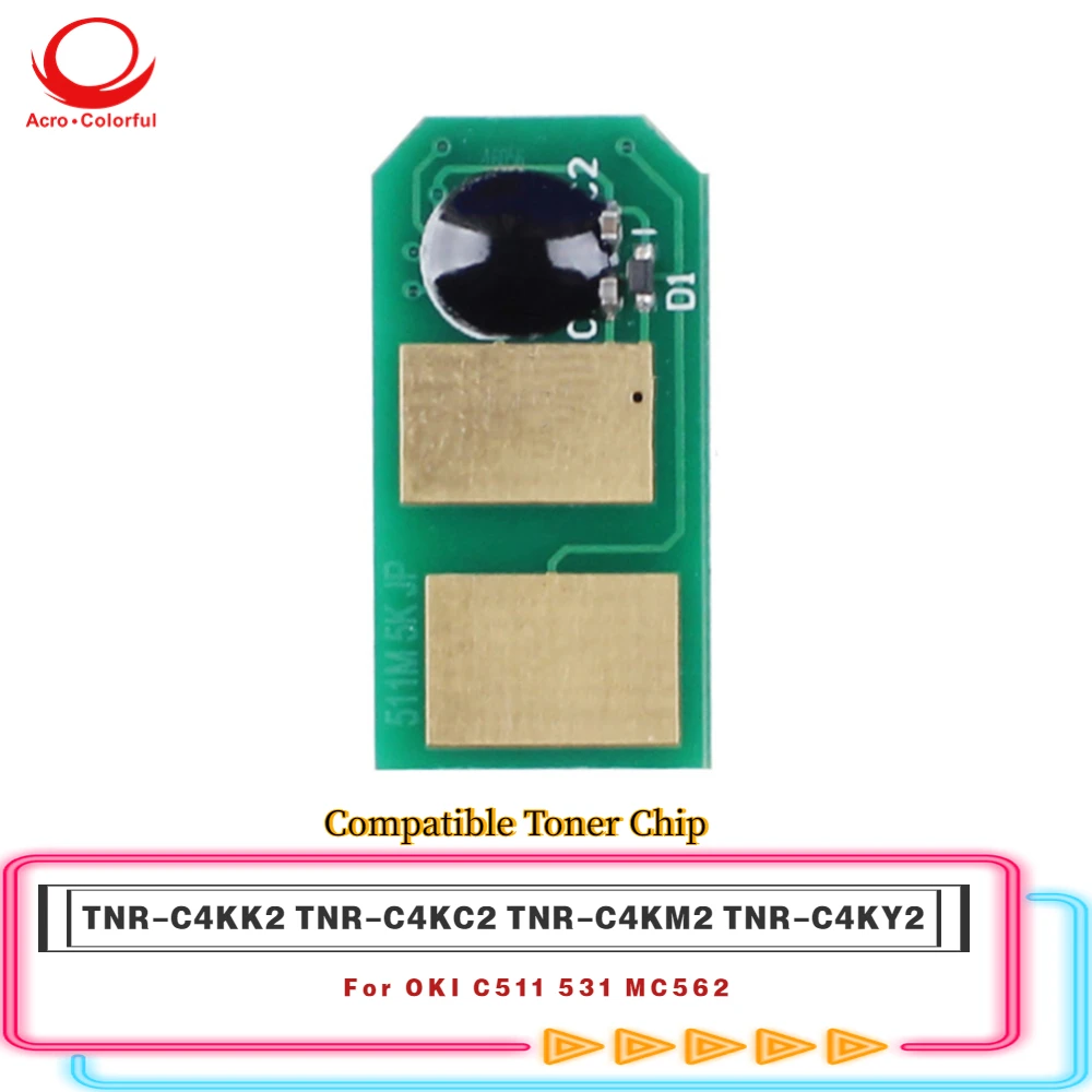 

JP Compatible TNR-C4KK2 TNR-C4KC2 TNR-C4KM2 TNR-C4KY2 Toner Chip for OKI C511 531 MC562 Laser Printer Catridge Chip 5K
