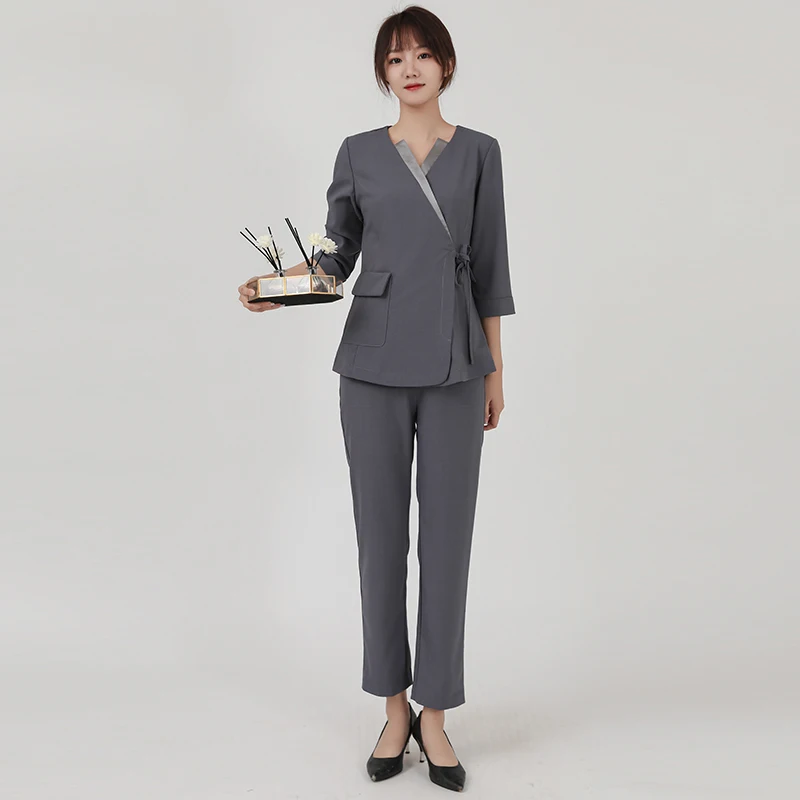 الزي التجميلي لصالونات التجميل الكورية، زي العمل المألوف، مركز الرعاية الصحية، سبا نسائي، فني أنيق، مجموعة احترافية