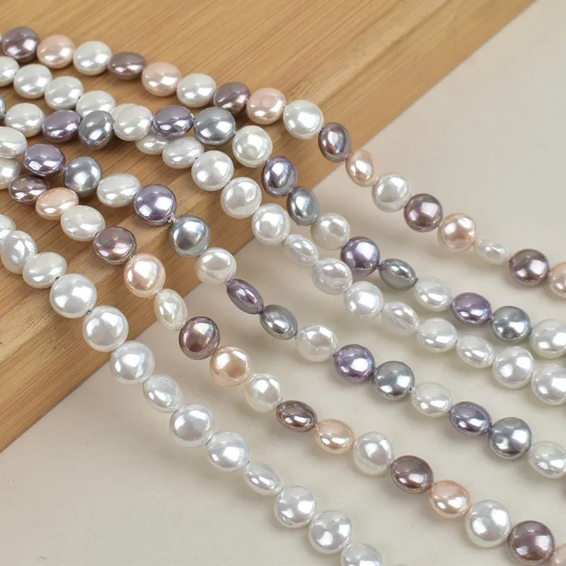 

10mm Mixed Color Round Shell Pearls Beads Natural Shell Loose Spacer Beads for Jewelry Making DIY Charm Bracelet Earrings 15inch