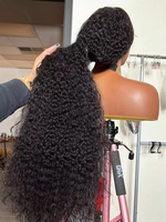 Water Wave HD 360 Full Lace Frontal Wig Human Hair Deep Curly Wigs 360 Full Lace Wig Drawstring Snug Fit Glueless Wig Human Hair