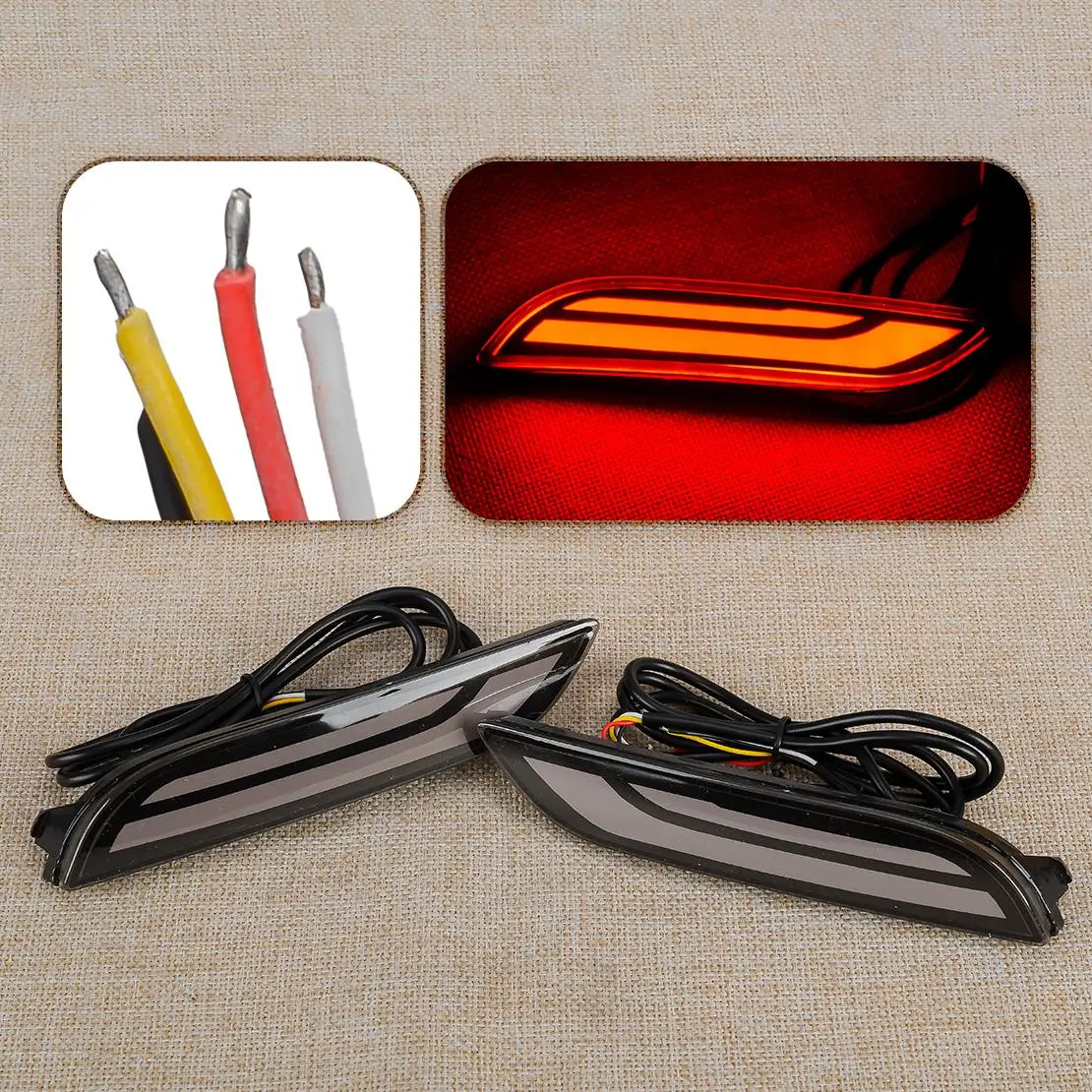 

1 Pair Smoked Lens Rear Bumper Reflector LED Tail Turn Signal Light Brake Lamp Fit for Toyota Camry 2018 2019 2020 2021-2023 12V