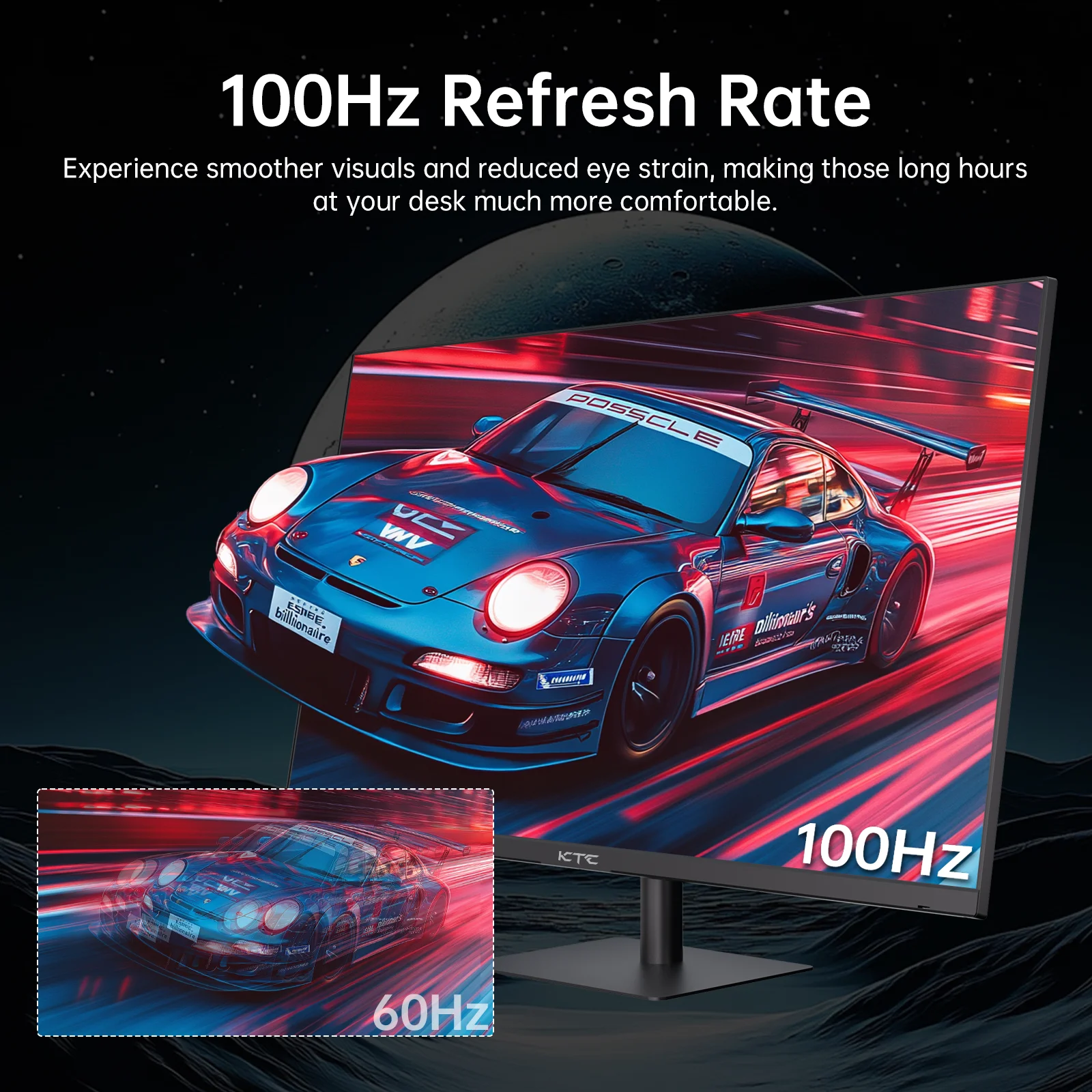 Monitor Komputer KTC 32 Inci 2K, Monitor IPS 1440p dengan Bezel Ultra-Tipis, HDR10, Freesync/G-sync, Port HDMI/DP