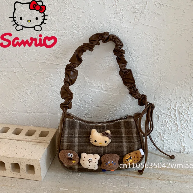 

Hello Kitty New Women's Handbag Fashion High Quality Multi Functional Mobile Storage Bag Cute and Versatile Armarm Shoulder Bag