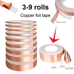 1-50M 3-9 rollo de máscara de eliminación electromagnética EMI reparación antiestática cinta adhesiva de lámina de cobre conductora de un solo lado