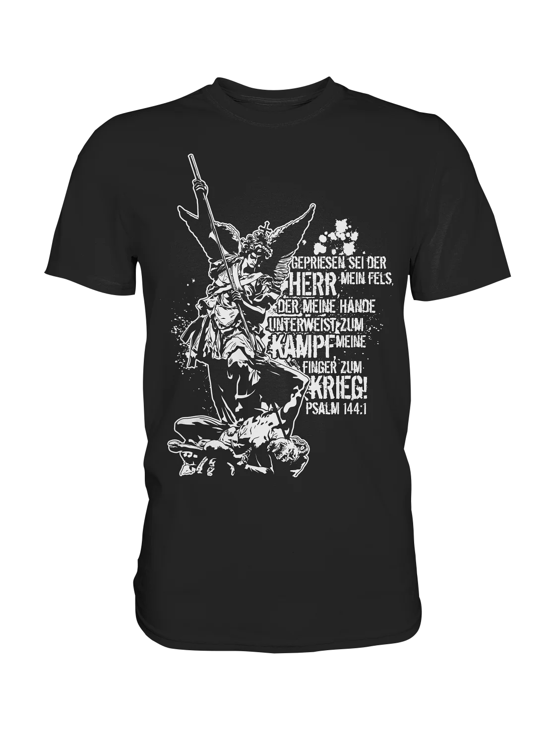 The Archangel Defend Us In Battle. St.Michael Destroy The Devil T Shirt. Short Sleeve 100% Cotton Casual T-shirt Loose Top S-3XL