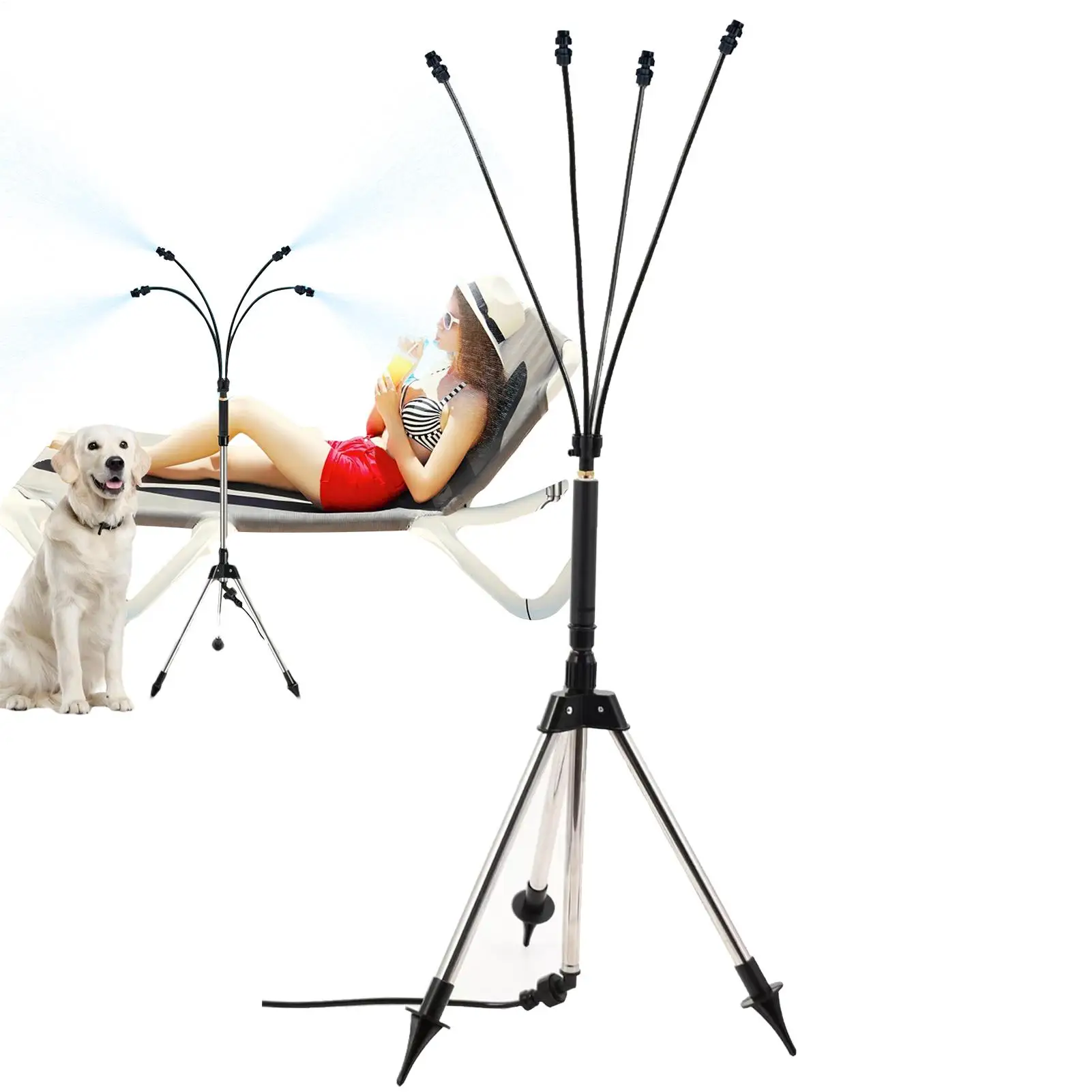 

Patio Standing Misters Adjustable Stand Misting System Standing Misting Cooling System for Patio Pool Backyard Garden Watering