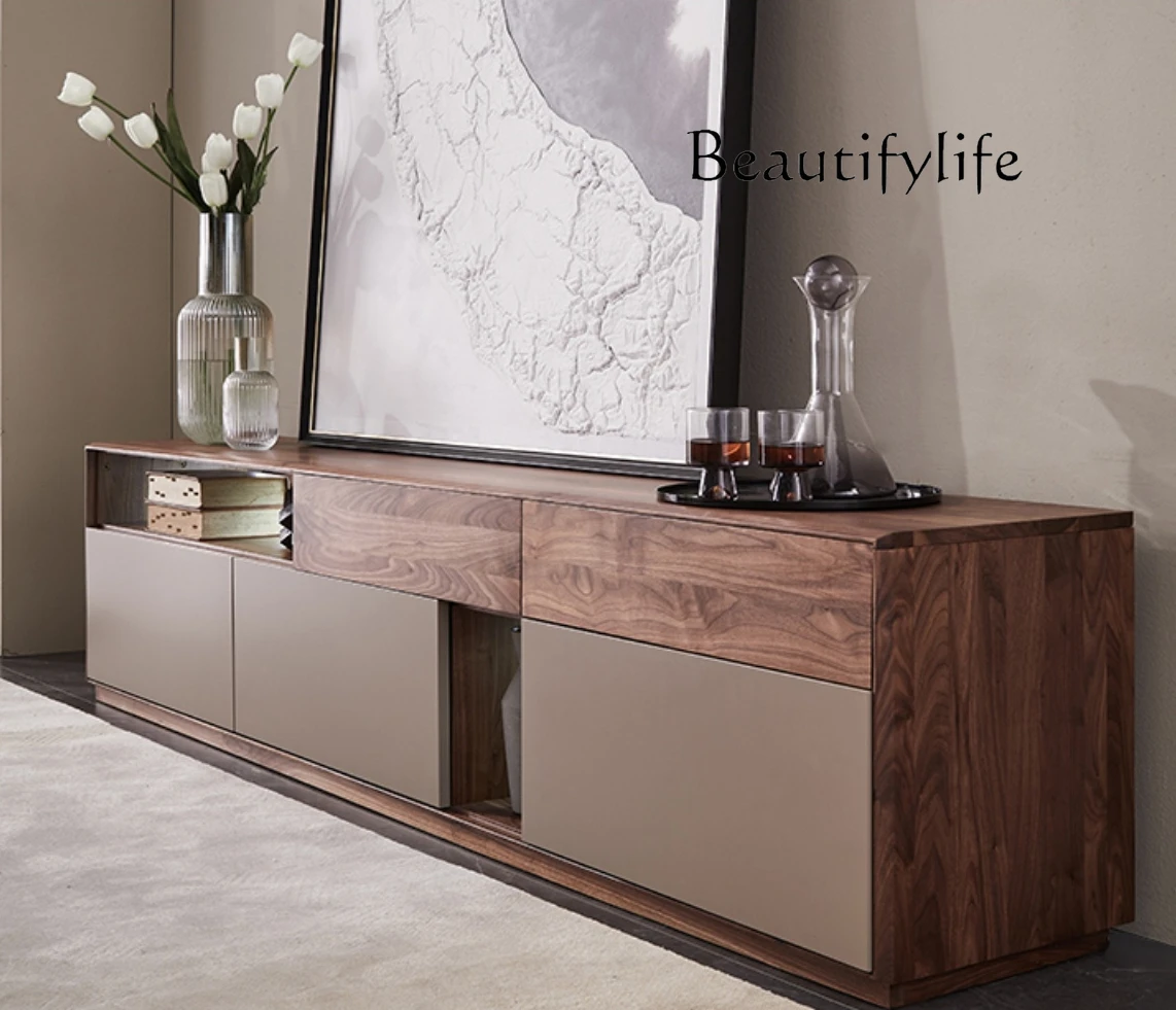 European-Style Retro Solid Wood TV Cabinet Modern Light Luxury Designer Model Audiovisual Cabinet Simple Home Floor Cabinet