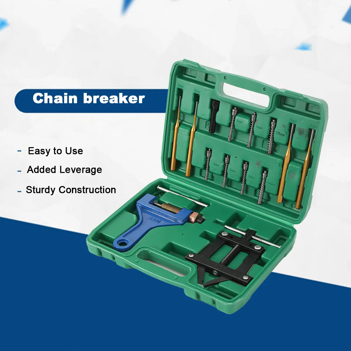 เครื่องตัดโซ่ไฮดรอลิกอุตสาหกรรมพร้อมตัวถอดโซ่ 4 หัว ตัวปรับความตึงโซ่ ชุดตัดโซ่ เครื่องมือพิเศษสำหรับการถอดโซ่