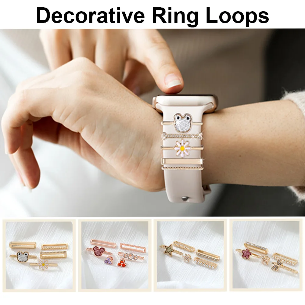 삼성 화웨이 스마트워치 액세서리, 애플 워치 밴드 8 용 다이아몬드 쥬얼리 참, 시계 스트랩 장식, 20mm, 22mm