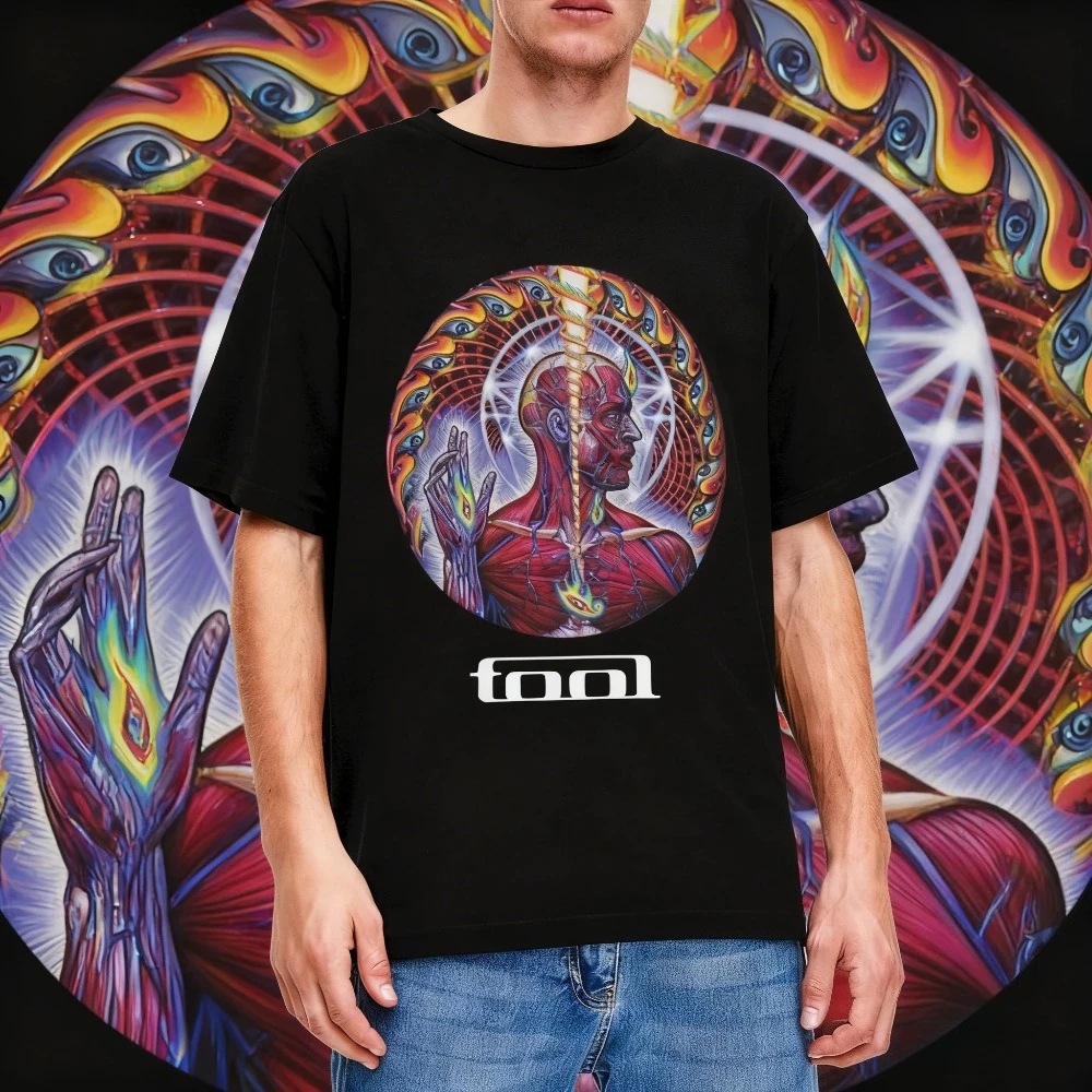 

2025 Summer Rock Lateralus Tool Band T-shirt Men's Retro Street Cotton Short Sleeves Funny Funny Harajuku Unisex Loose Top