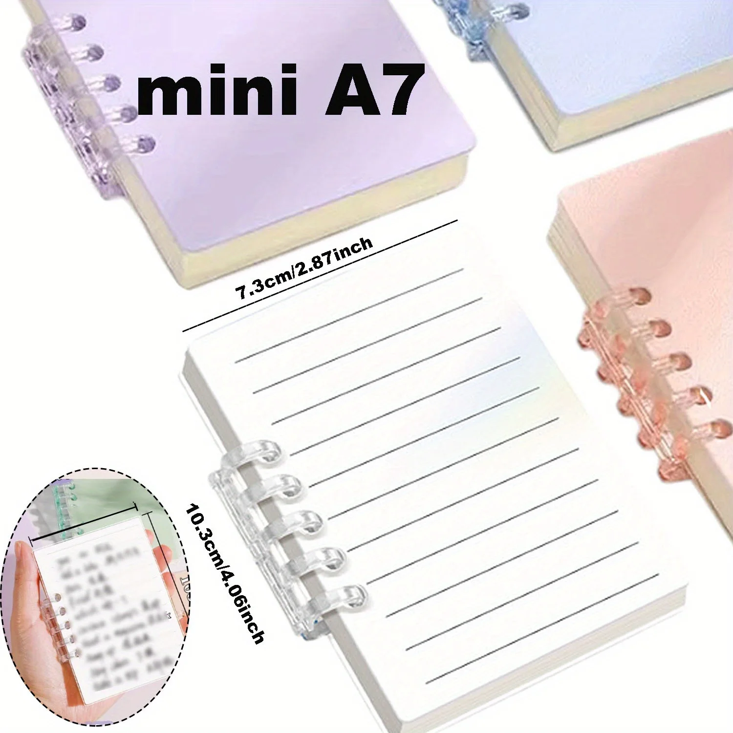 1PC 80 Sheets Portable A7 Mini Loose-Leaf Notebook, Pocket Memo Diary Planner, Agenda Organizer for School & Office Supplies