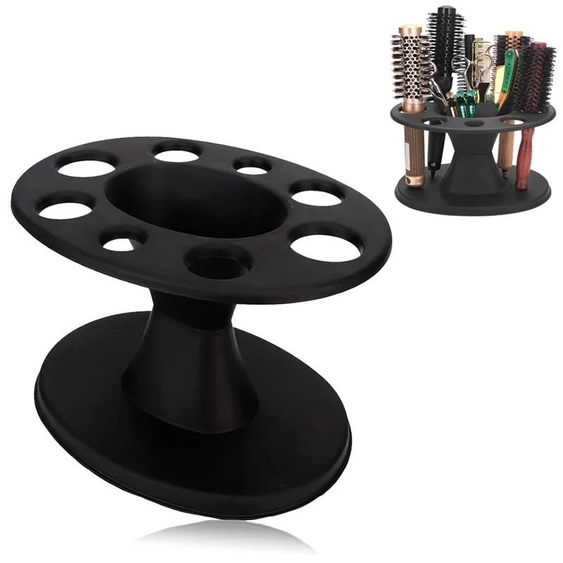 

Hair Brush Holder Organizer Plastic Round Hair Comb Holder Hair Styling Combs Stand 8 Holes Desktop Comb Storage for Home Salon