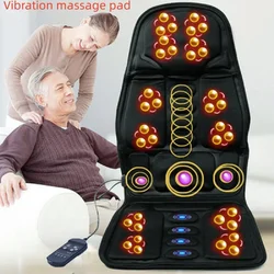 NEW Car Chair Body Massage Heat Mat Seat Cover Cushion Neck Pain Lumbar Support Pad With Remote Controls Neck Mat Back Massager