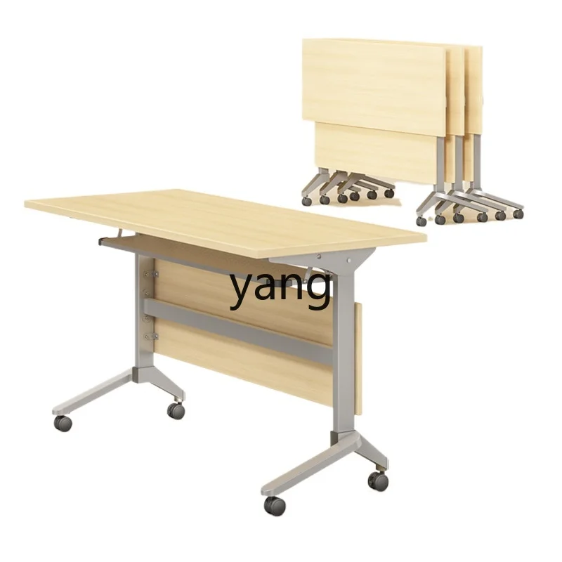 

YJQ folding conference movable training table and chair combination double splicing conference table and chair