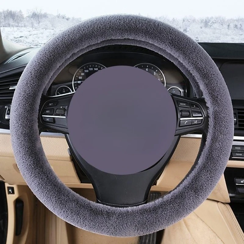 Winter Short Plush Car Steering Wheel Cover Super-Tactile Warm Handle Universal Anti-Slip Sweatproof for Men And Women