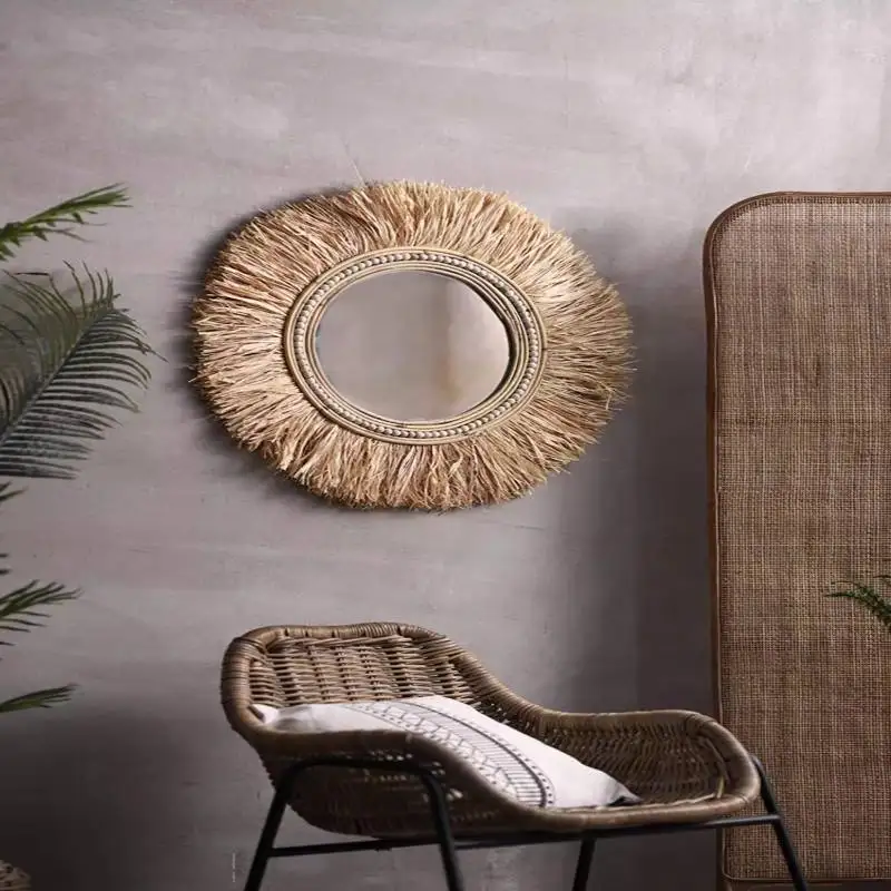 Retro Boho Mirror Universal Personalised Decorative Small House Mirror Custom Desktop Compact Espejos Para Pared Room Decor