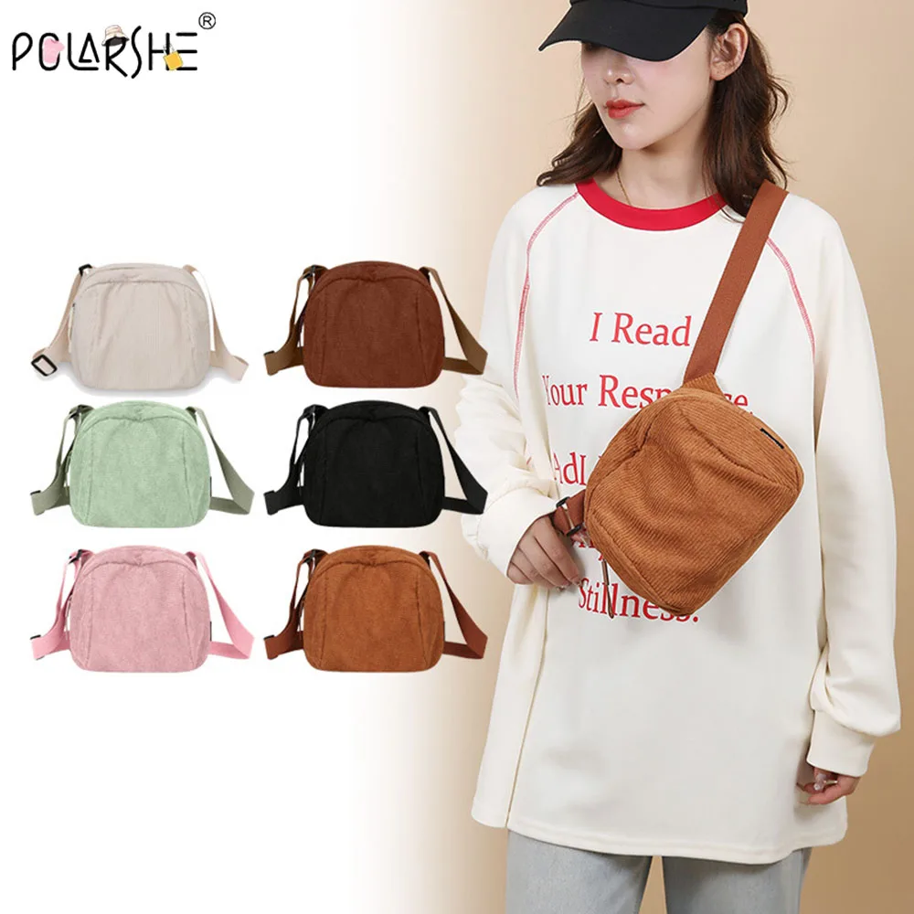 

Trendy Versatile Style Corduroy Shell Shoulder Bag Cute Stylish Look Crossbody Bag Casual Compact Messenger Bag Campus Women