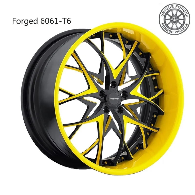 

New model of 26High Quality Fashionable Contrasting Color Design Two-Piece Multi Spoke Alloy Forged Wheels Passenger Car Wheels