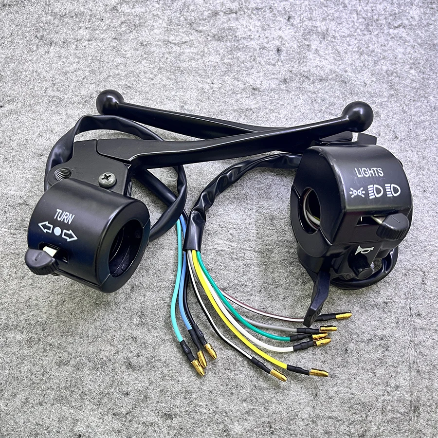 Left Right Alloy Black Motorcycle Handlebar Switch With Brake Clutch Lever Turn Signal Light Button For Suzuki Haojue AX100 A100