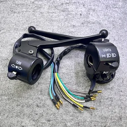 Left Right Alloy Black Motorcycle Handlebar Switch With Brake Clutch Lever Turn Signal Light Button For Suzuki Haojue AX100 A100