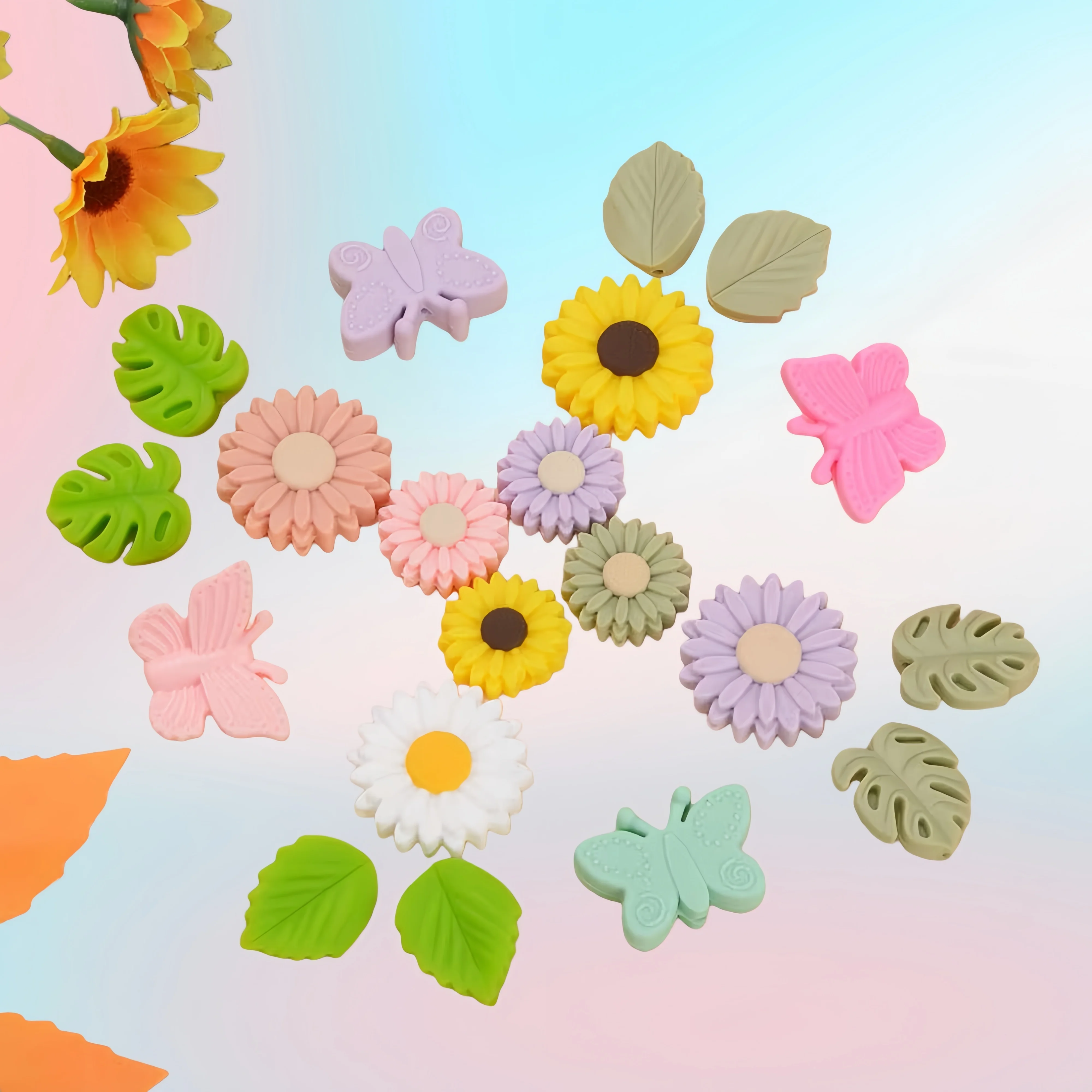 

50/200Pcs 20/30mm Silicone Beads BPA Free Flower Shape For Necklace Makin Jewelry Making Bulk DIY Crafts Wholesale