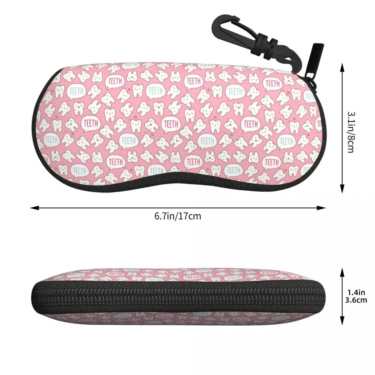 Custom Healthy Teeth Pattern Tooth Shell Glasses Case Unisex Travel Care Dental Health Eyeglasses Case Sunglasses Protector Box