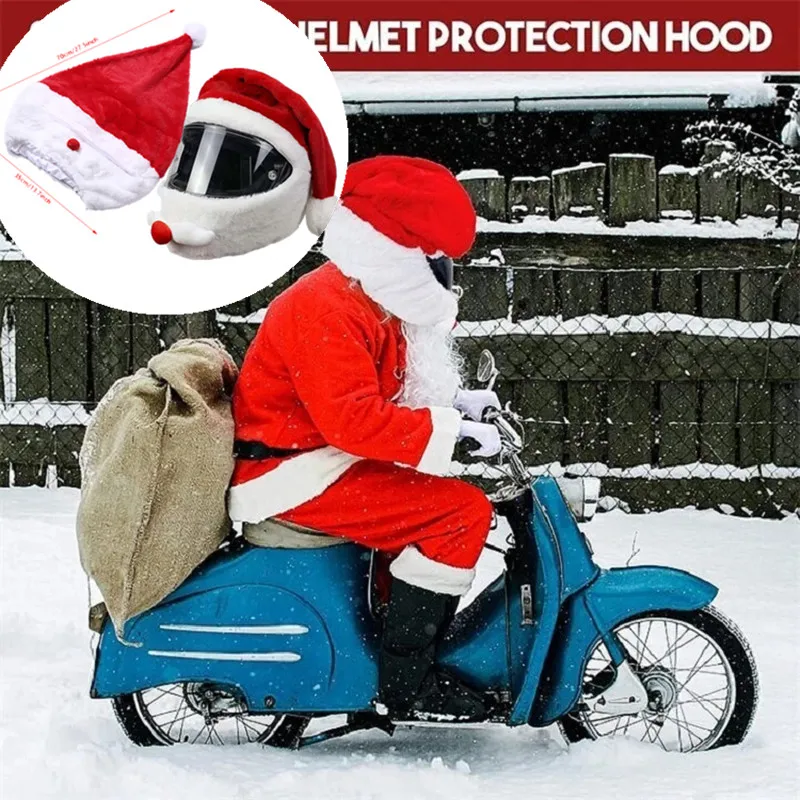 

Christmas Creative Plush Helmet Cover for Men Long-Lasting Comfortable Helmet Protector Eye-Catching Headgear Accessory