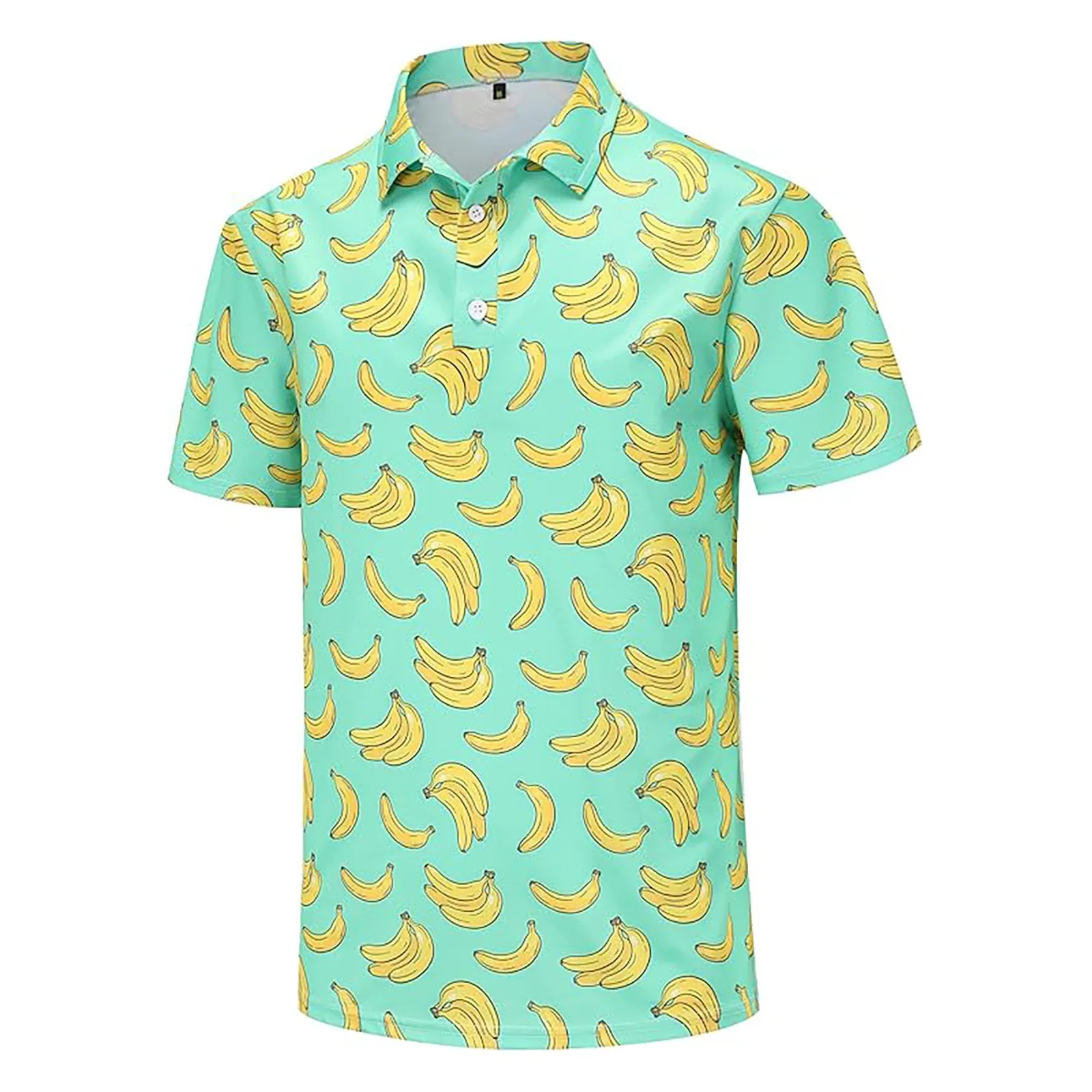 Funny Bananas Print Polo Shirts For Men Summer Short Sleeve Lapel Collar Men Polo Collar T-Shirt Fashion Bananas Golf Shirt