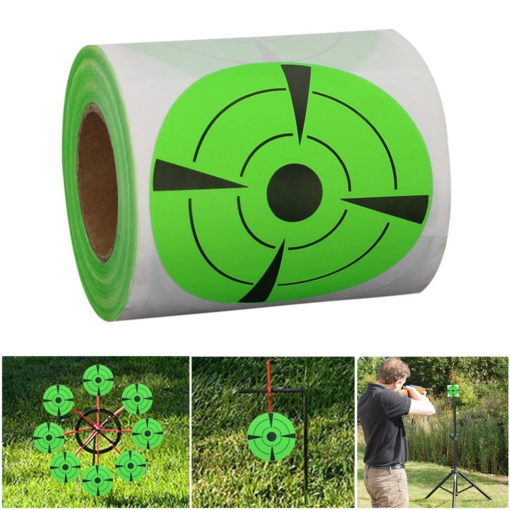 

3 Inch/7.5 cm 125Pcs/Roll Green Red Shooting Exercises Splatter Target Stickers Set Shooting Target Training Supplies Sticker