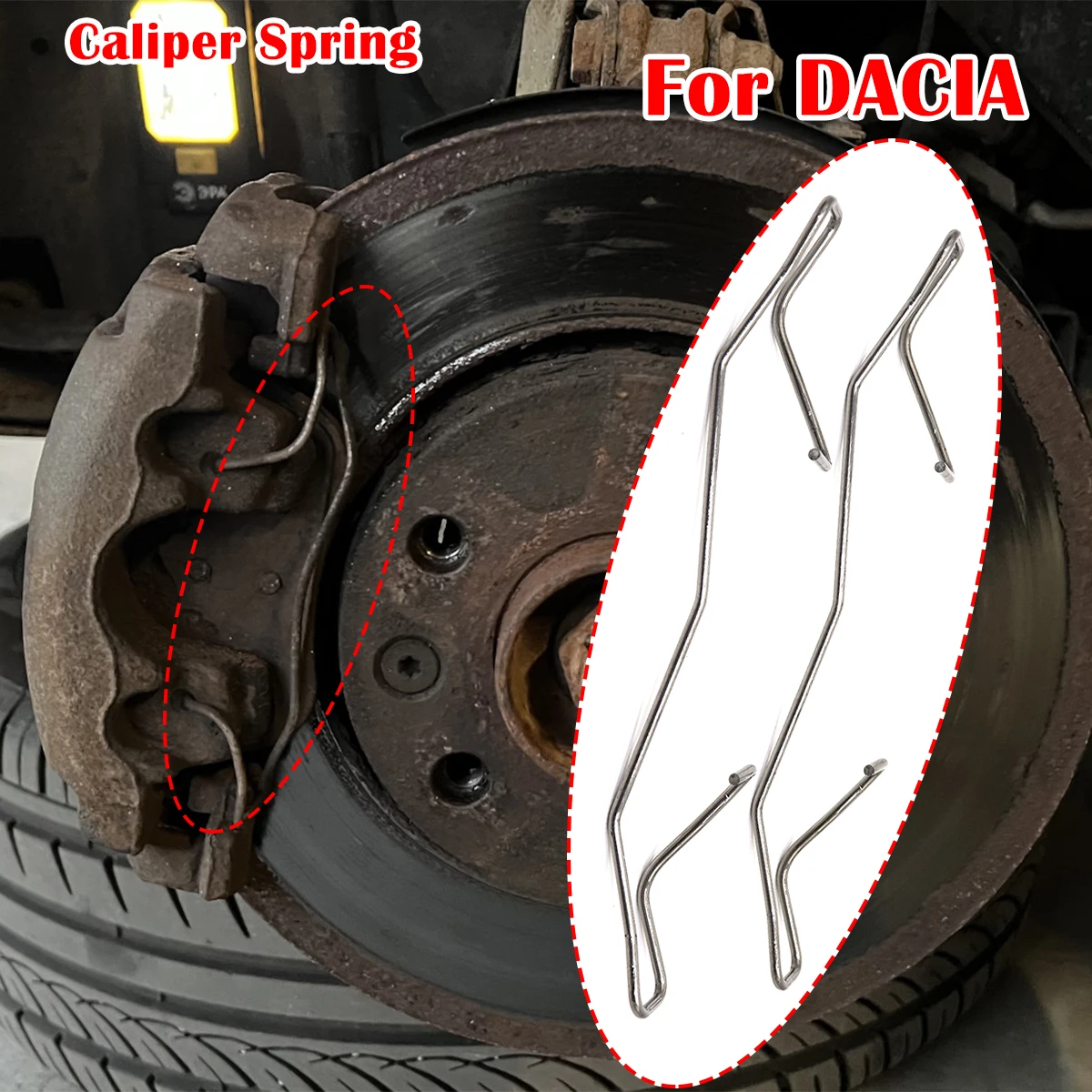 

Rear Left Right Brake Pad Fittings Caliper Spring For DACIA SANDERO MK2 2013- DUSTER 2013- HM HS Fit Retainer Anti-Rattle Clip