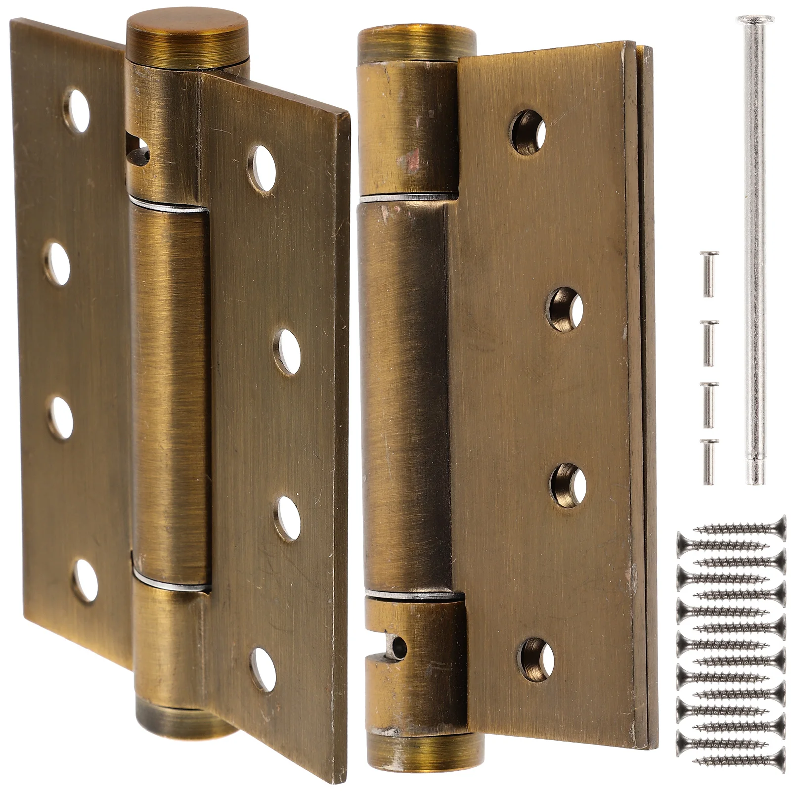 

2pcs Self Closing Door Hinges Heavy Duty Spring Loaded Exterior For Wood Screen Garage Bathroom Doors Metal Spring Hinge
