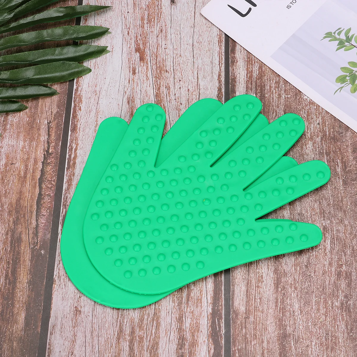 

1 Pair Colorful Handprint Patches Decorative Educational Supplies For Kids Coordination Training Fun Gift Green