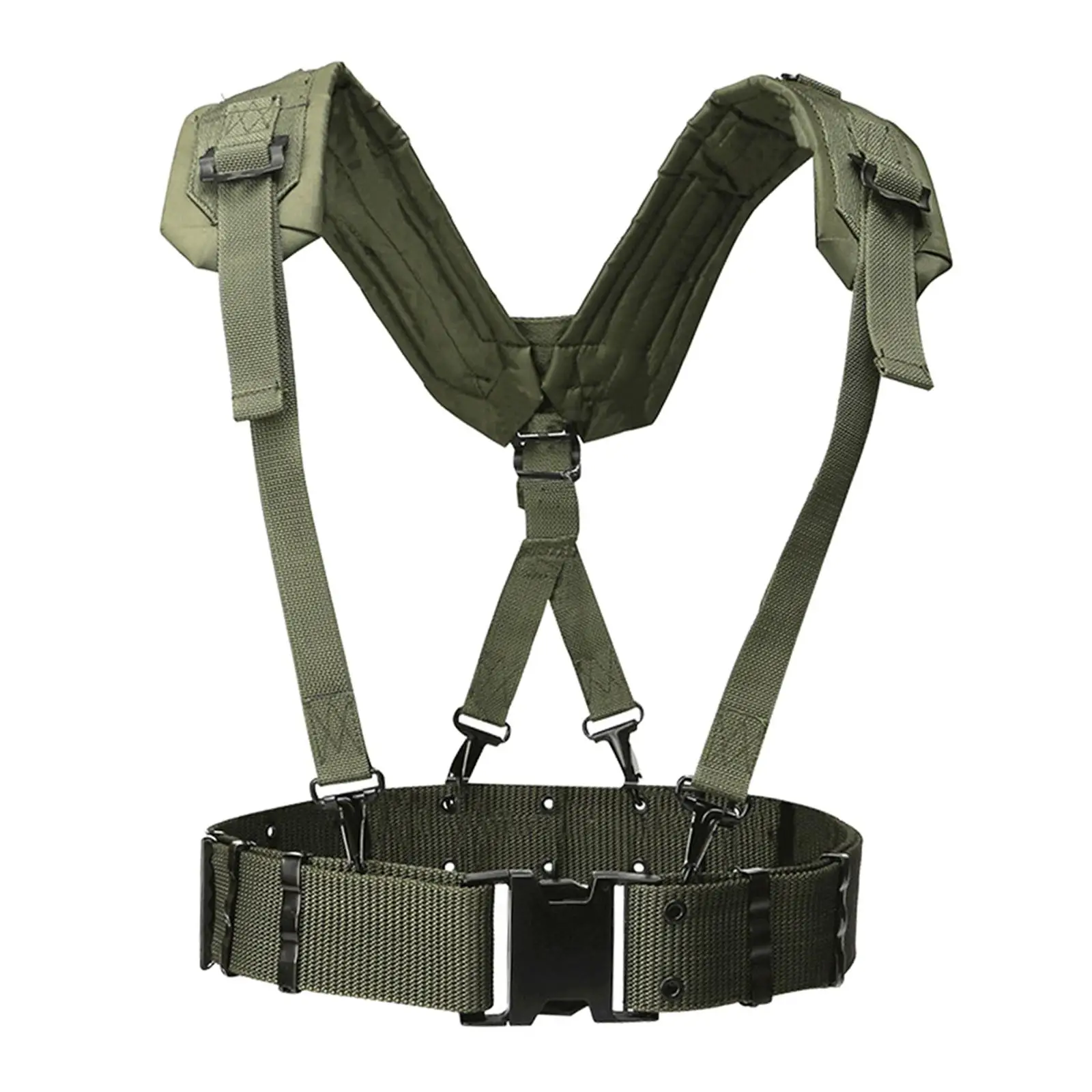 Y Shaped Suspenders Unisex Duty Belt Harness Multipurpose Nylon Suspenders for Outdoor Activities Hiking Backpacking Camping