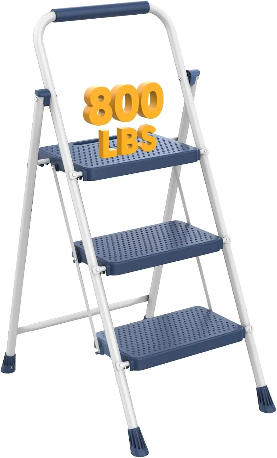 

Трехступенчатая складная лестница с замком безопасности, противоскользящим покрытием, портативная, для дома и кухни, синего цвета