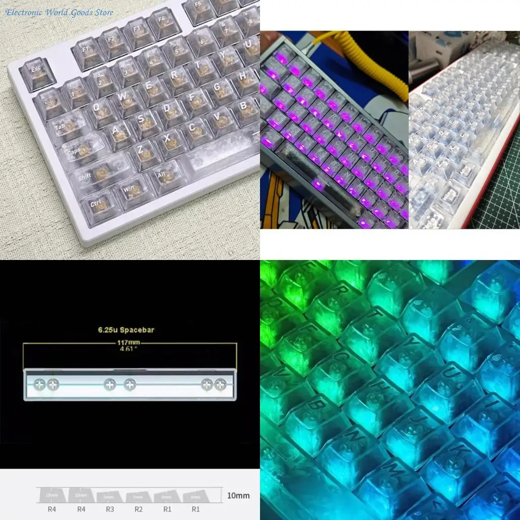 A3PD Durability PBT Keycaps Featuring Carbon Fiber Texture And Clear Backlight Lettering For Mechanical Keyboards
