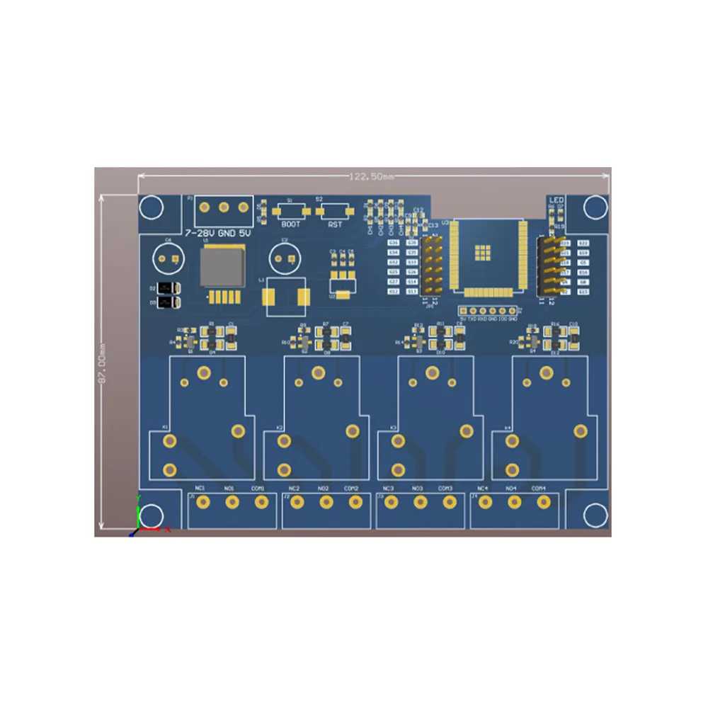 

DC7-28/5V Power Supply ESP32-WROOM-32E WiFi Bluetooth-compatible 4-Channel 30A Relay Module Large Capacity 4 MB Flash