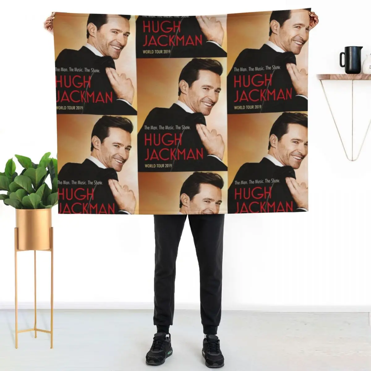 

hugh world jackman tour 2019 2020 satudelapan Unisex T-Shirt Front Throw Blanket Travel Size Cozy Blanket for Plane Train
