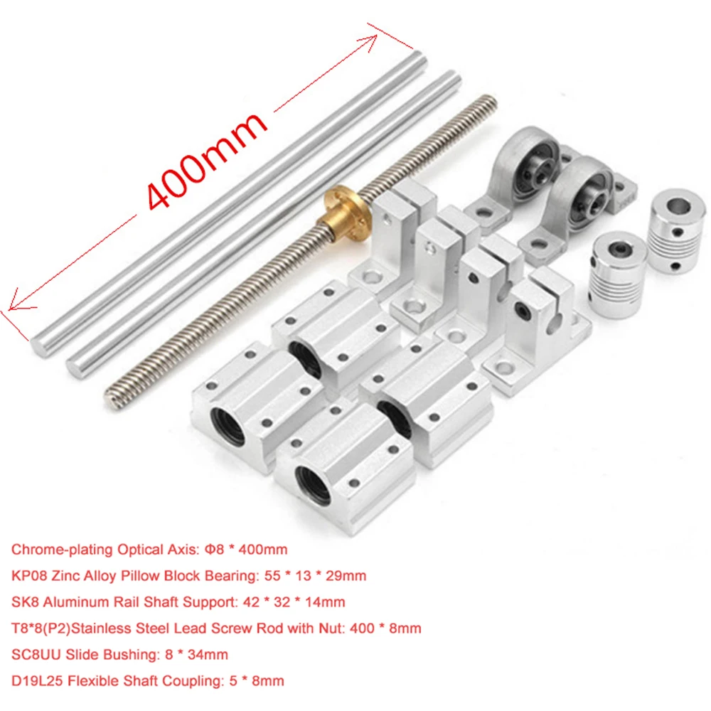 

15pcs/set 400mm Optical Bearing Housings Linear Rail Shaft Support Screws Set /set Sliding Rail Set