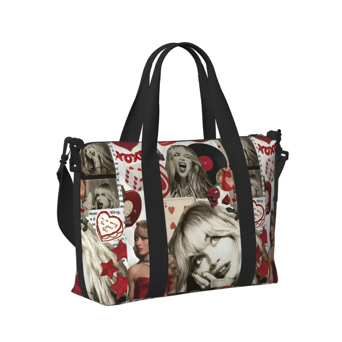 

Sabrina Carpenter Пляжная дорожная сумка Большая вместительная сумка-тоут для спортзала Спортивная женская дорожная сумка для покупок