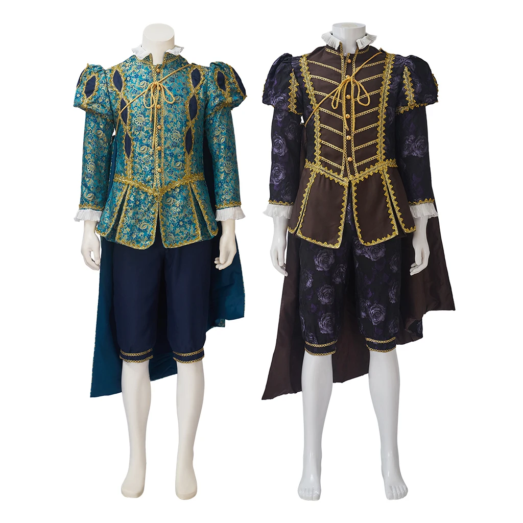 Disfraz de Tudor Medieval para hombre, traje de Reina isabelina, renacentista, ropa de Tudor para hombre adulto del siglo XVIII con capa