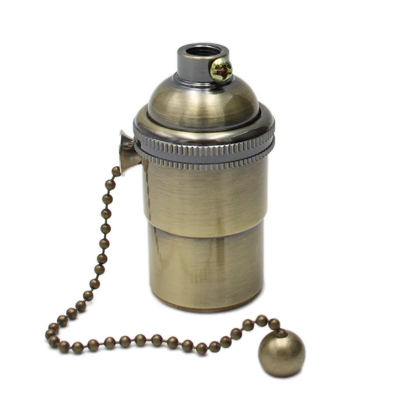 Vintage Brass Lamp Holder E27 /E26 Screw Lamp Socket Led Bulb Holder With Pulll Chain Switch For Lightings