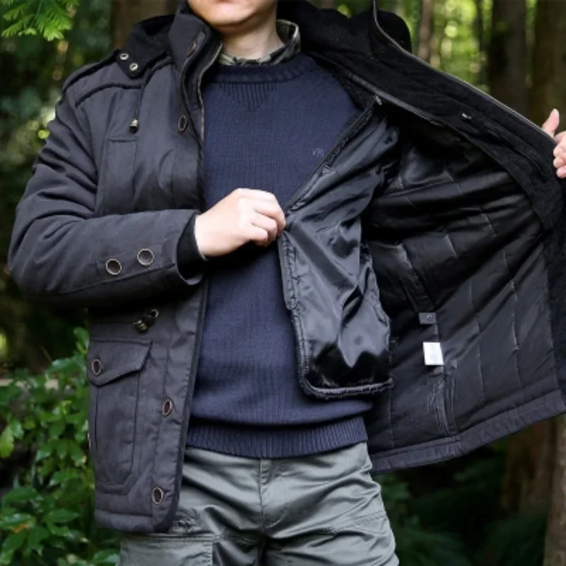 

New Coat Men's Thermal Hooded Casual Winter Men's Pile Jacket Outdoor Coat Thermal Thick Jacket Men Military New Jacket Parkas