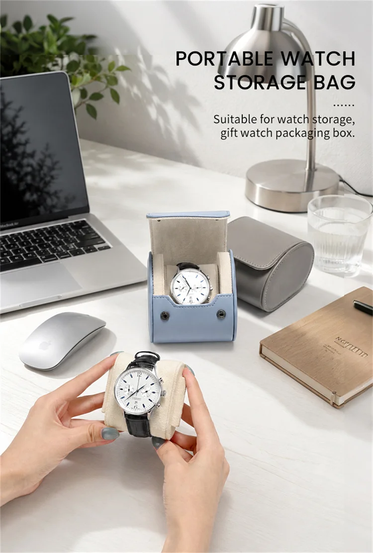 Oirlv Leather Watch Roll 1 2 3 Slots Luxury Watch Storage Box Travel Bag Watch Case Gift Box Watch Pouch Watch Organizer for Men