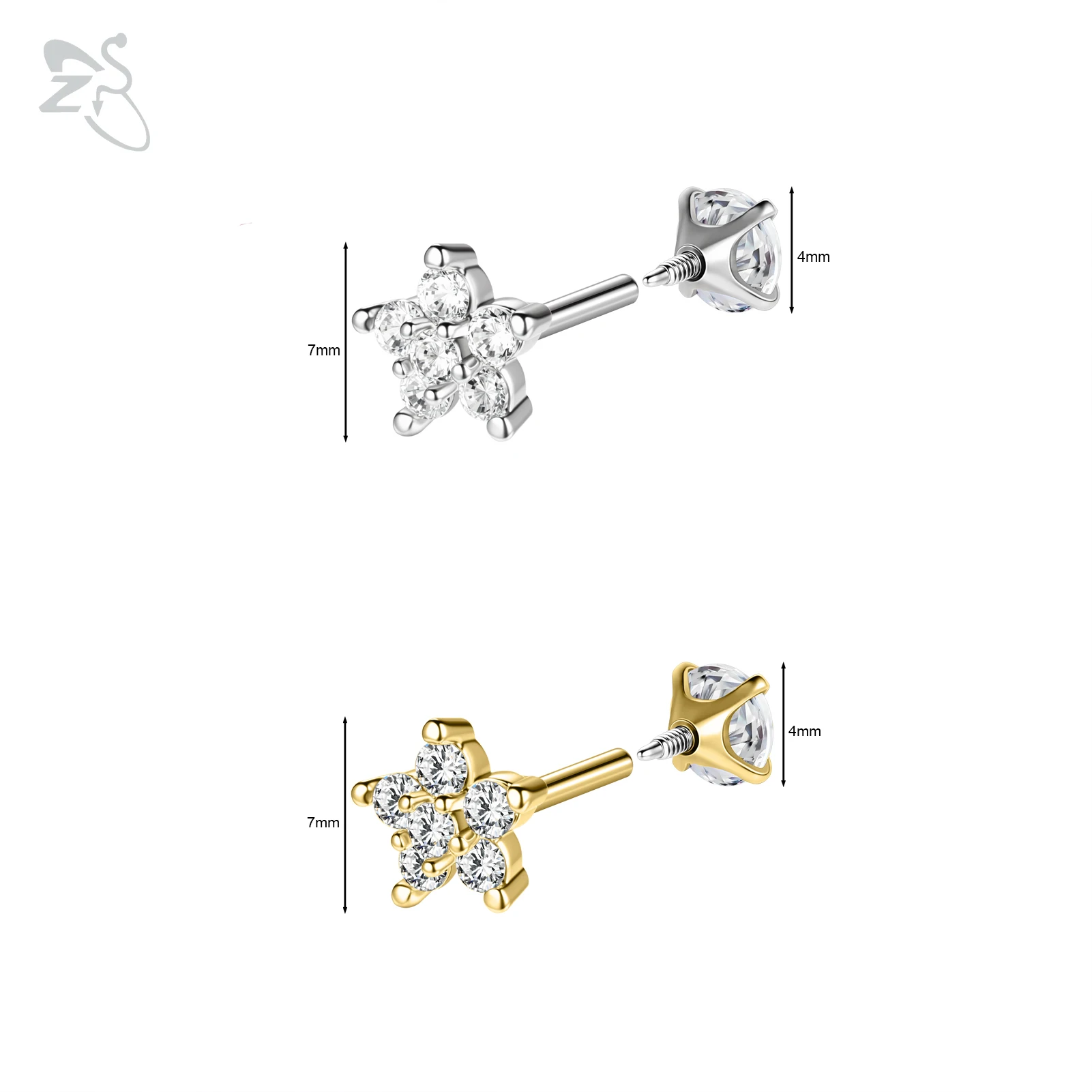 16G/18G Stainless Steel Labret Lip Ring Internal Thread