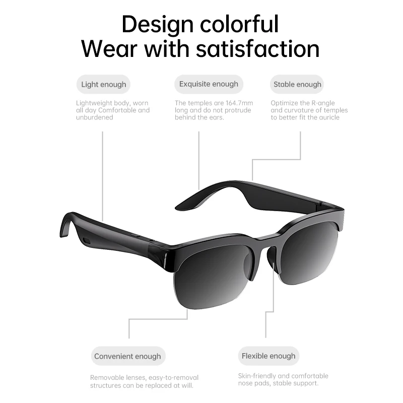 Bluetooth Open Ear Smart Glasses Polarized UV Protection Real-Time Translation Outdoor Sports Driving Travel Sunglasses - view 4