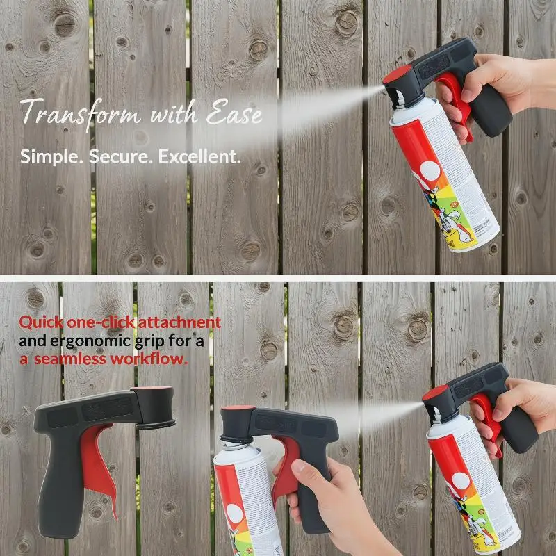 Universal Spray Paint Can Handle, Ergonomic Full-Hand Trigger Spray Can Tool For Portable Assisted Spray Painting, Professional