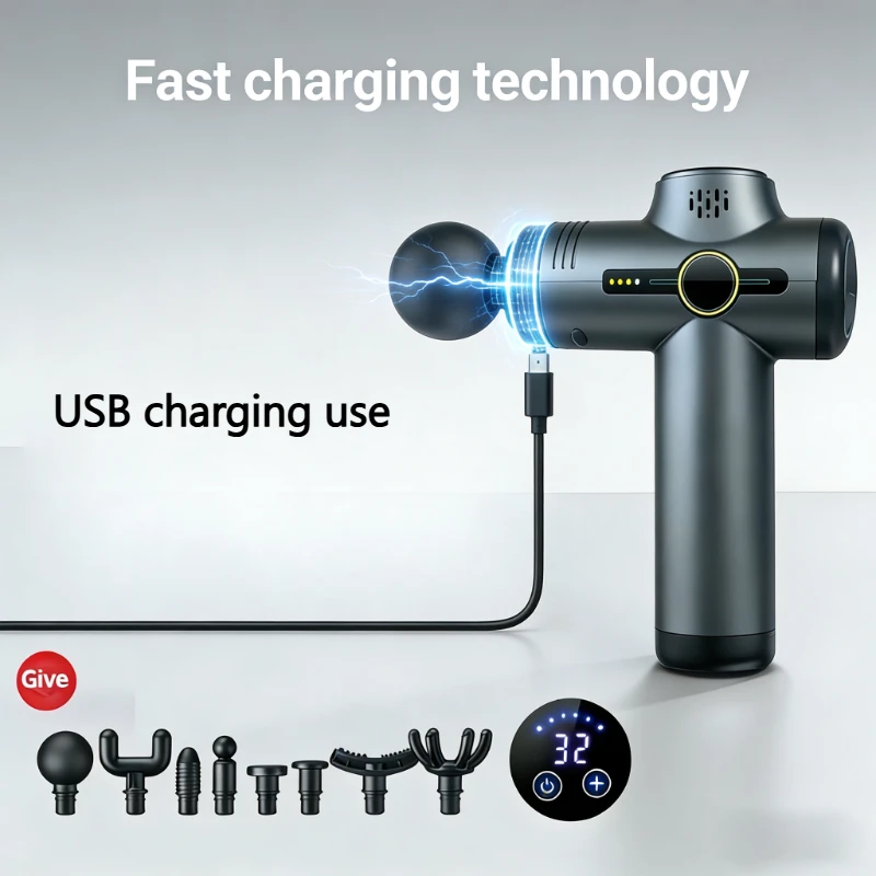 99-Level Professional Deep Tissue Massage Gun, Equipped With 8 Attachments, For Pain Relief And Muscle Recovery Massager