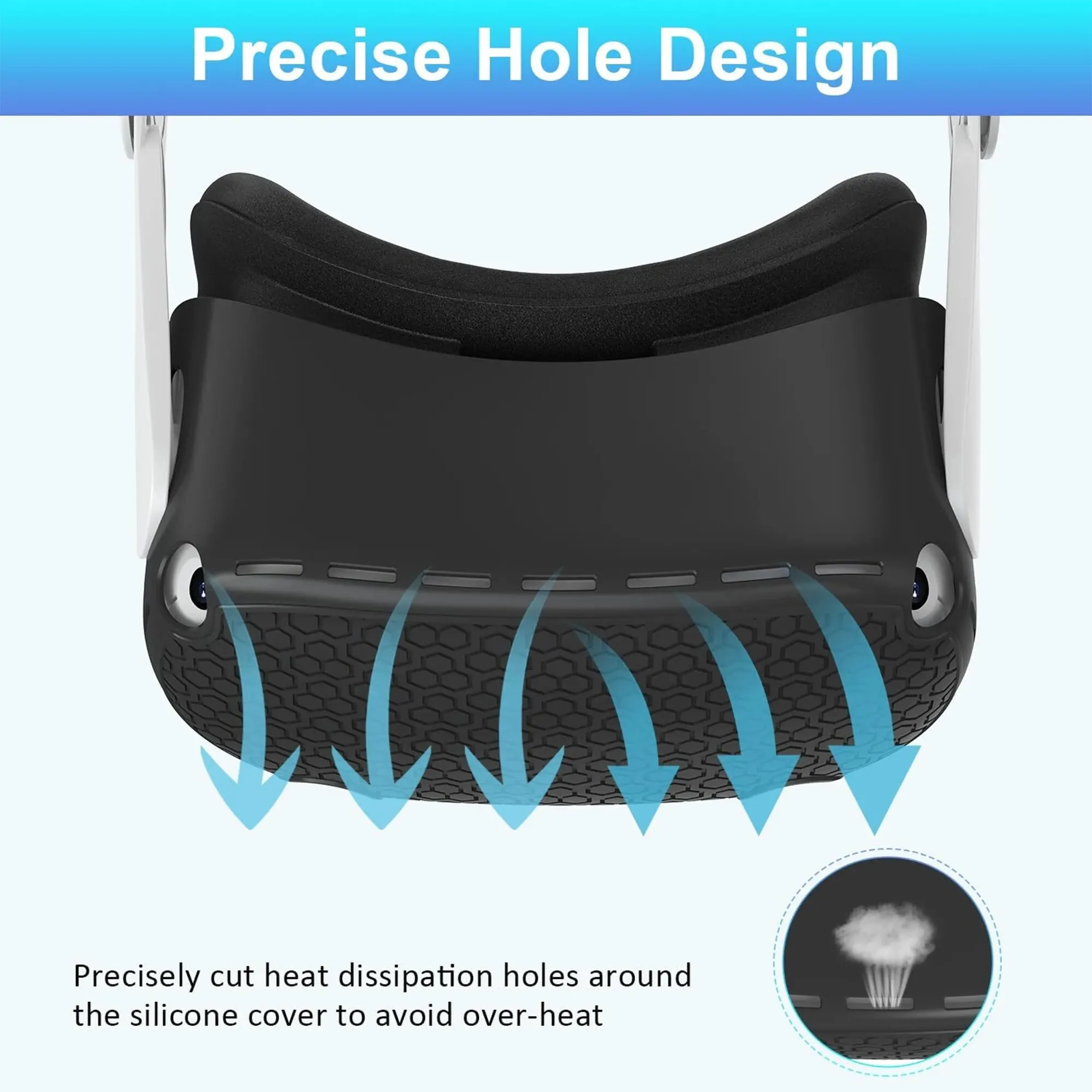 Silicone VR Shell Protective Cover Compatible with Quest 2, Headset Protector Cover Anti Scratch Anti Dust Anti Shock