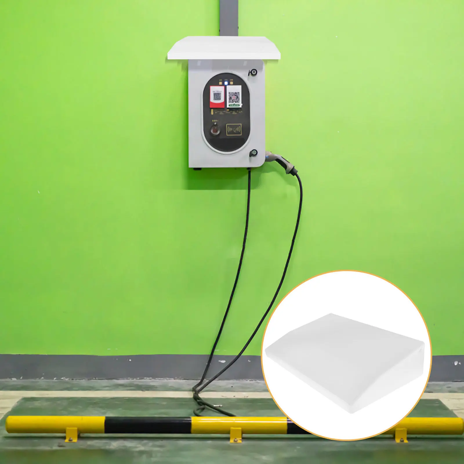 

Electric Vehicle Charging Station Protective Roof Cover 40x28x10.2cm White Waterproof Outdoor Charger Port Rain Snow Protection