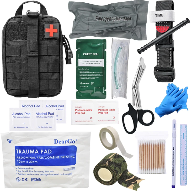 

Medical First Aid Kit IFAK EMT Molle EDC Pouch Survival Kit Outdoor Gear Emergency Trauma Bag for Camping Hunting Home Car